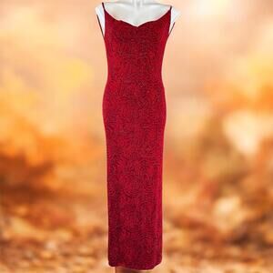 Alexia Admor NY Vintage Formal Red backless slip dress size small